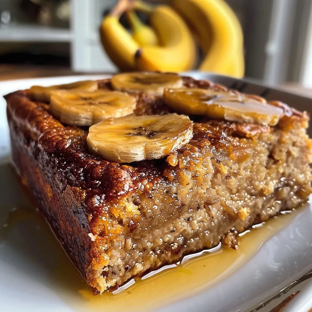 ['Bolo fit de banana com aveia em close, mostrando sua textura úmida.', 'Detalhe lateral de um bolo fit de banana com aveia, bem dourado.', 'Fatia de bolo fit de banana com aveia, destacando a mistura de ingredientes.', 'Bolo fit de banana com aveia, foco na crocância da aveia.']