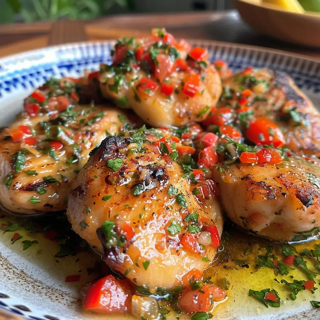 ['Coxas de frango suculentas ao lado de cuscuz marroquino colorido.', 'Prato de coxas de frango com cuscuz marroquino e legumes.', 'Close-up de coxas de frango acompanhadas de cuscuz marroquino.', 'Coxas de frango grelhadas servidas com cuscuz marroquino.']