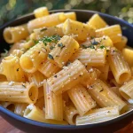 ['Prato de massa com queijo cottage e molho de tomate.', 'Close-up de rigatoni com queijo cottage e ervas frescas.', 'Porção de penne com queijo cottage e pedaços de tomate.', 'Vista lateral de massa com queijo cottage e molho vermelho.']