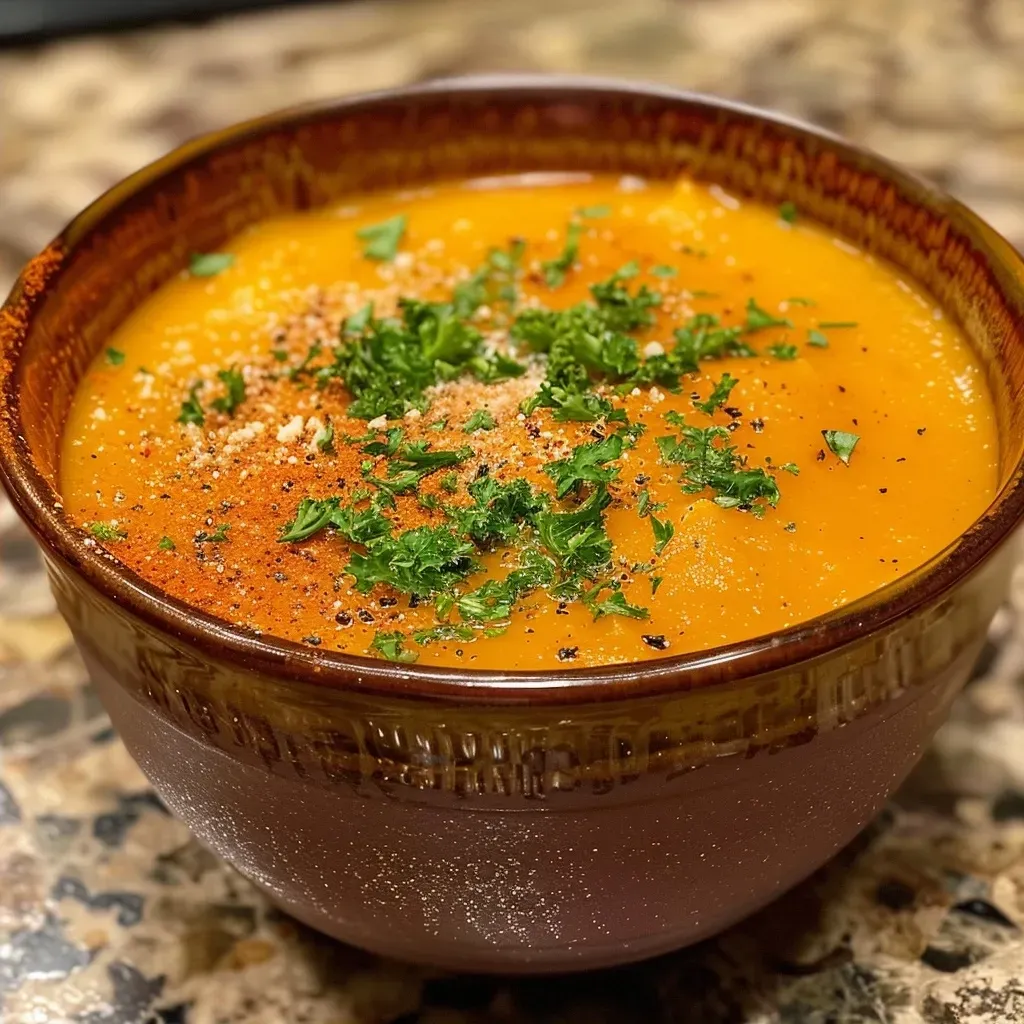 ['Molho de abóbora cremoso em uma tigela com macarrão.', 'Close de molho de abóbora com queijo e ervas.', 'Tigela de molho de abóbora com ingredientes frescos ao redor.', 'Molho de abóbora para massa decorado com salsinha.']