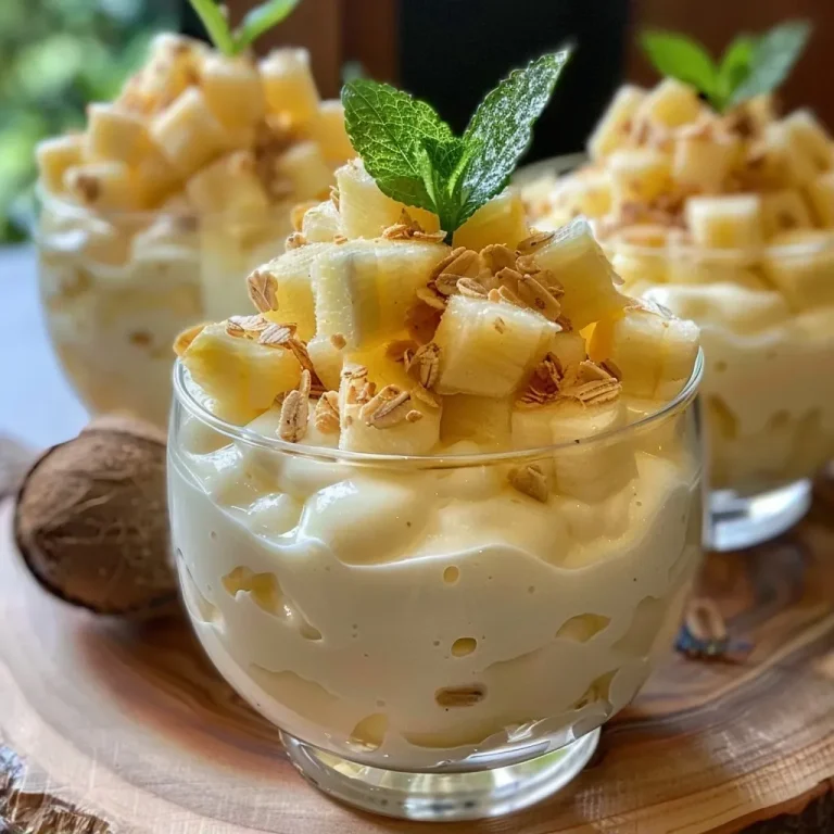 ['Mousse de abacaxi saudável em um recipiente, com pedaços de fruta visíveis.', 'Close de mousse de abacaxi, destacando sua textura cremosa e ingredientes frescos.', 'Mousse de abacaxi ensaiada, mostrando pedaços de abacaxi e a consistência leve.', 'Porção de mousse de abacaxi saudável, com abacaxi e bananas congeladas na mistura.']