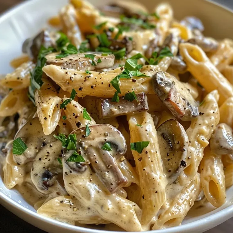 ['Prato de Penne vegano cremoso com cogumelos, destaque para sua textura.', 'Close-up de penne vegano cremoso, decorado com cogumelos frescos.', 'Prato colorido de Penne vegano com molho cremoso e cogumelos.', 'Penne vegano cremoso com cogumelos, servido em um prato.']