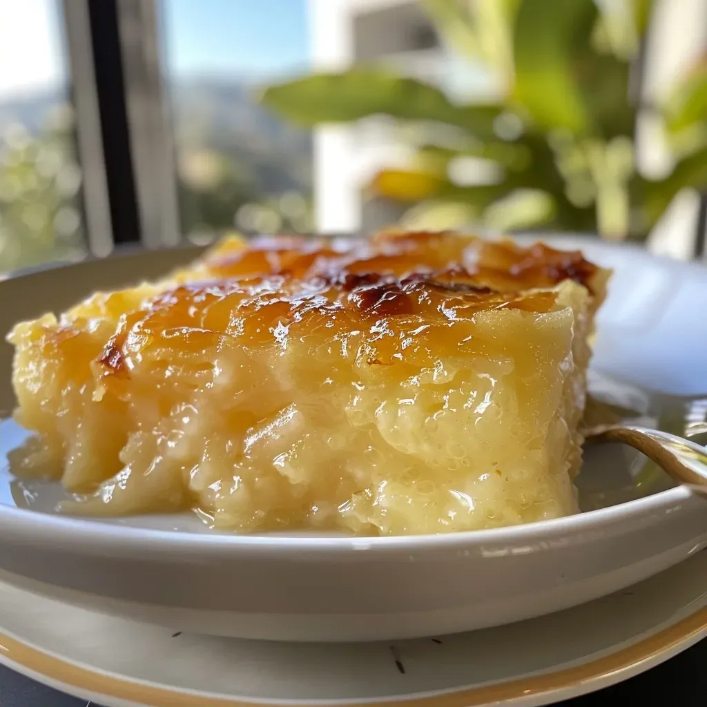 ['Pudim de abacaxi em calda com textura cremosa e caramelizada.', 'Close-up de pudim com pedaços de abacaxi e calda dourada.', 'Pudim de abacaxi em calda apresentando uma superfície brilhante.', 'Fatia de pudim de abacaxi em calda com detalhes de caramelo.']