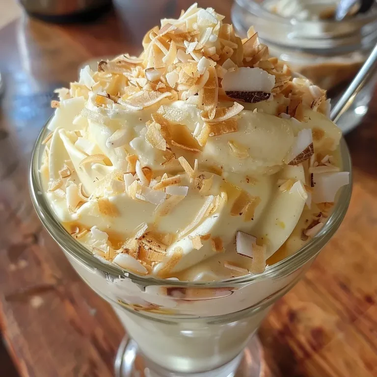 ['Pudim de coco gelado em um prato, com textura cremosa e decoração de coco ralado.', 'Close-up de pudim de coco gelado, mostrando sua consistência suave e coberto com coco.', 'Pudim de coco gelado servido em taça, com camada de creme e coco ralado por cima.', 'Vista lateral de pudim de coco gelado, destacando seu brilho e cremosidade.']