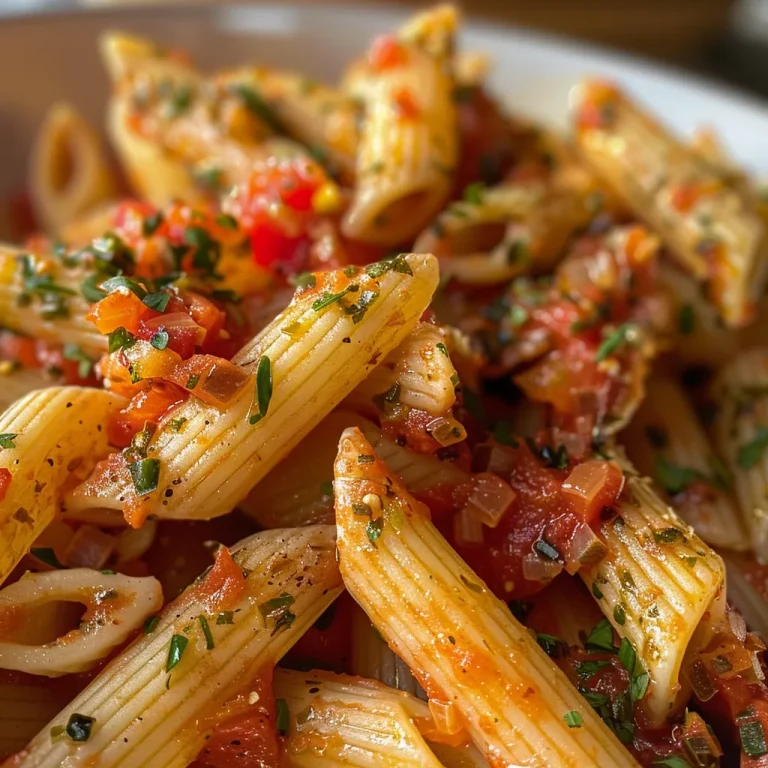 ['Penne Pomodoro servido em prato branco.', 'Close de um prato de Penne Pomodoro com molho vibrante.', 'Prato de Penne Pomodoro com folhas de manjericão fresco.', 'Porção de Penne Pomodoro com queijo parmesão ralado por cima.']