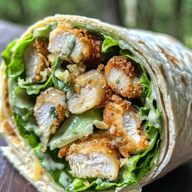 ['Wrap de frango Caesar recheado com alface, parmesão e molho.', 'Close-up de um wrap de frango Caesar com ingredientes frescos.', 'Wrap de frango Caesar apresentado de lado, mostrando seu recheio.', 'Delicioso wrap de frango Caesar com pedaços crocantes.']