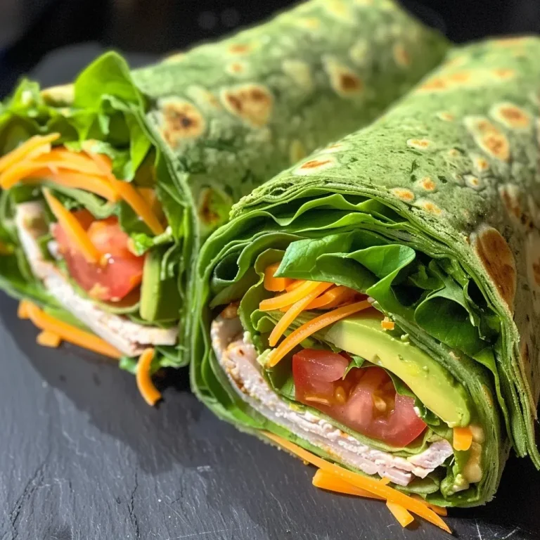 ['Wraps de peru com espinafre e ingredientes frescos.', 'Close-up de wraps saudáveis recheados com peru e abacate.', 'Imagem de wraps de espinafre com alface e tomate.', 'Montagem de wraps de peru com queijo e molhos leves.']