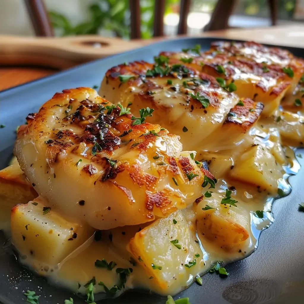['Close-up de bacalhau gratinado com legumes.', 'Prato saudável de bacalhau com vegetais gratinados.', 'Bacalhau com batatas e legumes cobertos de queijo.', 'Visualização detalhada de bacalhau gratinado e seus ingredientes.']