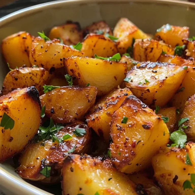 ['Batata rústica dourada com alecrim e alho na air fryer.', 'Batatas com casca assadas, crocantes e aromatizadas com alecrim.', 'Porção de batatas rústicas com temperos e ervas, vistas de lado.', 'Close de batatas na air fryer, apresentando textura crocante e saborosa.']