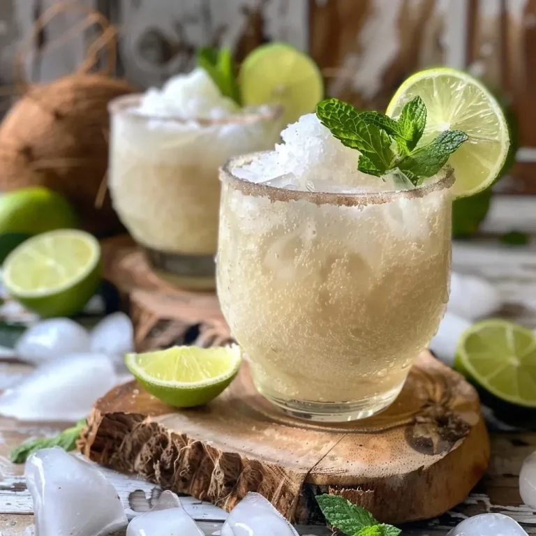 ['Bebida refrescante de coco em um copo com gelo e guarnição de hortelã.', 'Close up de uma Coconut Soda Trick com espuma e leaves de hortelã.', 'Mistura de água de coco e água com gás em um copo transparente.', 'Bebida de coco gelada com limão e mel, servida em copo elegante.']