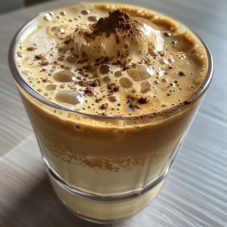 ['Café Dalgona com proteína em uma caneca.', 'Close de Café Dalgona espumoso com ingredientes visíveis.', 'Bebida cremosa de café com proteína em um copo.', 'Café Dalgona com leite e gelo, em destaque.']
