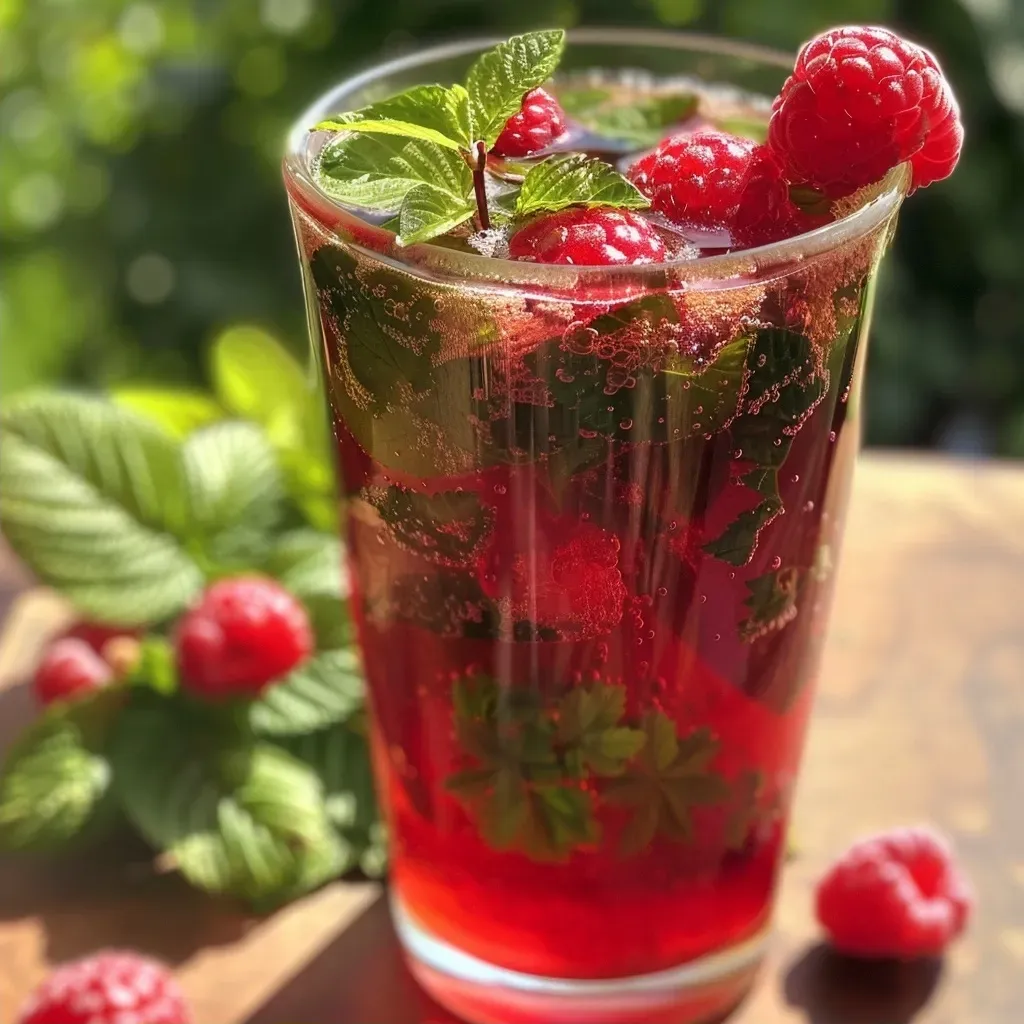 ['Chá de folha de framboesa servido em uma xícara clara.', 'Infusão de folhas de framboesa em uma xícara com um fundo desfocado.', 'Close-up de chá de folha de framboesa com framboesas frescas ao lado.', 'Xícara de chá de folha de framboesa com folhas verdes ao redor.']