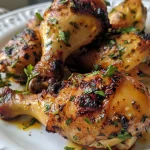 ['Frango ao barbecue suculento cozinhado na panela lenta.', 'Peças de coxas de frango ao molho barbecue em close.', 'Porção de frango ao barbecue, mostrando sua textura suculenta.', 'Coxas de frango bem temperadas, preparadas na slow cooker.']