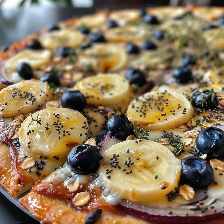 ['Fatia de pizza de melancia com cobertura de frutas e granola.', 'Pizza de melancia decorada com coco, mirtilos e manga.', 'Close-up de pizza de melancia com ingredientes naturais coloridos.', 'Pizza de melancia em uma mesa, rodeada de frutas frescas.']