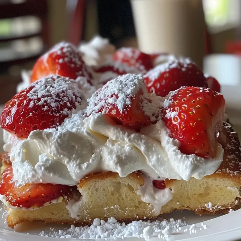 ['Rabanada recheada com cream cheese e morangos.', 'Fatias de brioche douradas com recheio de cream cheese.', 'Close-up de rabanada com morangos e cobertura de açúcar de confeiteiro.', 'Rabanada deliciosa com recheio cremoso e frutas frescas.']