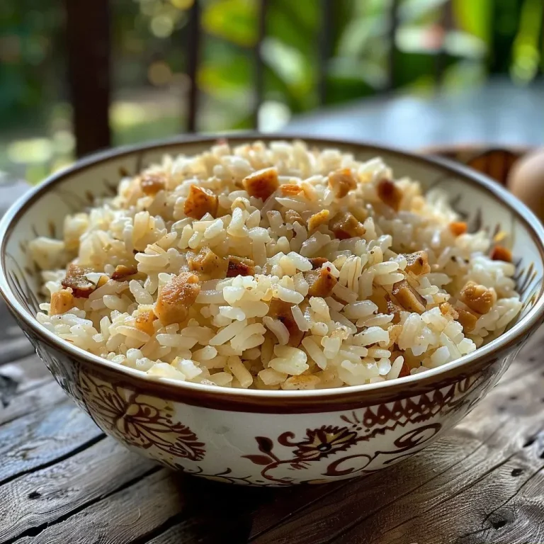 ['Close-up de arroz com nozes, em um prato saboroso.', 'Detalhe de uma porção de arroz com nozes, mostrando a textura.', 'Imagem lateral de arroz com nozes, com ingredientes visíveis.', 'Arroz com nozes servido em um prato, bem decorado.']