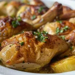 ['Peito de frango suculento com molho cremoso de cogumelos.', 'Prato de peito de frango ao molho de cogumelos frescos.', 'Close up de peito de frango coberto com molho cremoso.', 'Frango ao molho cremoso de cogumelos em um prato.']