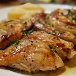 ['Peito de frango recheado com espinafre e queijo, em foco.', 'Close-up de peito de frango recheado, mostrando o recheio verde e cremoso.', 'Frango grelhado com espinafre e queijo, visualização lateral apetitosa.', 'Peito de frango suculento, recheado com mistura de espinafre e queijo.']