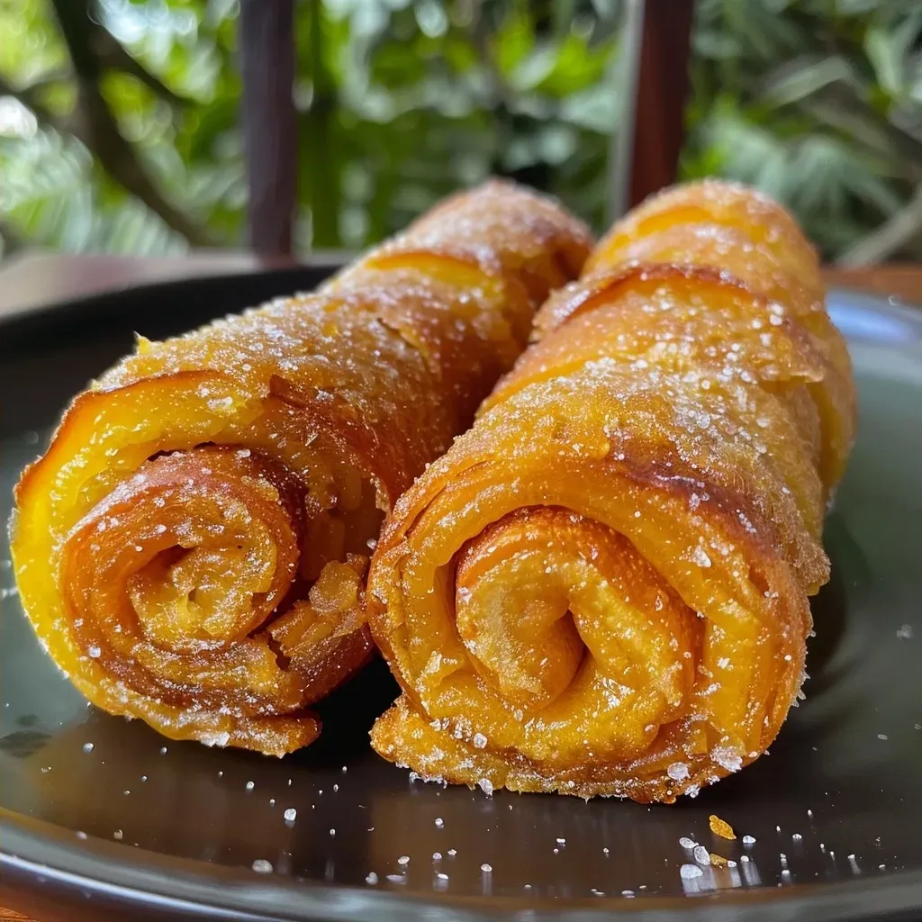 ['Rolinho de canela de batata-doce com recheio suculento.', 'Close de rolinho de canela feito com batata-doce.', 'Rolinho de canela decorado, mostrando recheio de canela.', 'Rolinho de batata-doce, com aparência deliciosa e apetitosa.']
