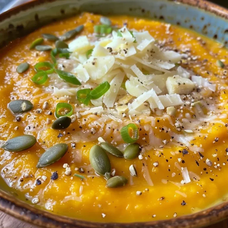 ['Sopa de abóbora butternut cremosa em um recipiente, com pedacinhos de queijo e cebolinhas.', 'Close-up de sopa de abóbora butternut, mostrando a textura e os ingredientes frescos.', 'Tigela de sopa de abóbora butternut com sementes de abóbora por cima, pronta para servir.', 'Sopa de abóbora butternut proteica com fatias de pão ao lado, em uma mesa bem decorada.']