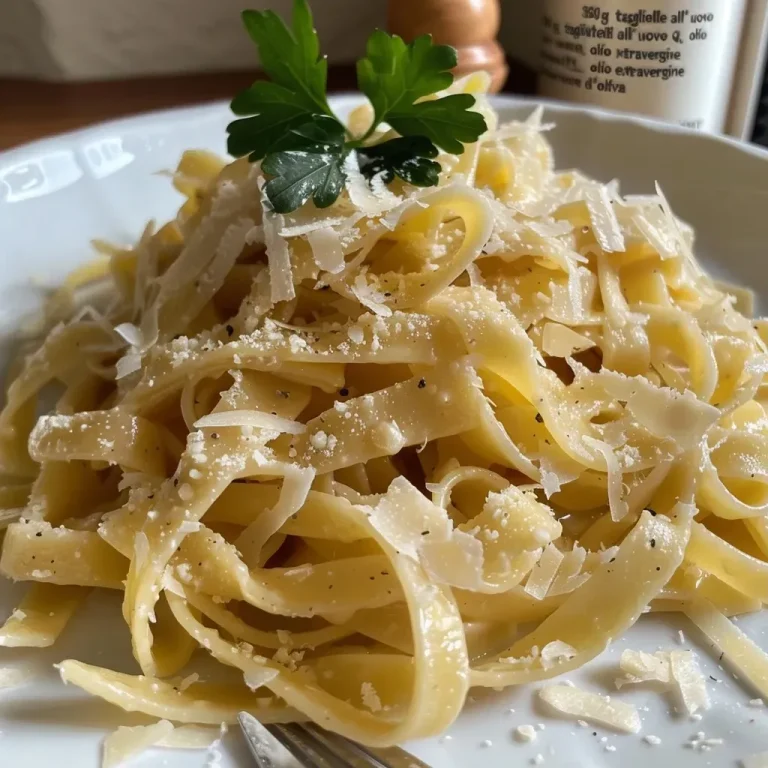 ['Prato de tagliatelle com alho, nozes e ervas.', 'Close-up de tagliatelle com molho de alho e nozes.', 'Massas italianas decoradas com nozes e ervas frescas.', 'Porção de tagliatelle com alho e nozes em um prato.']